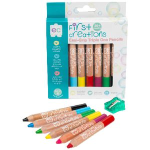 First Creations Easi-Grip Triple Pencils Assorted 6 Pack