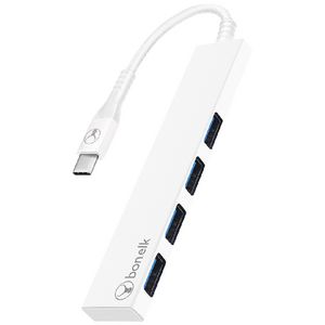 Bonelk Long Life USB-C to USB-A Hub 4 Port White
