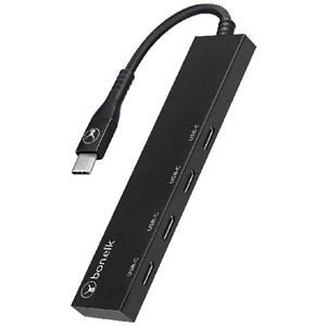Bonelk Long-Life USB-C 4 Port Slim Hub Black