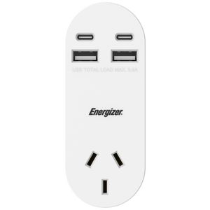Energizer Single Outlet Power Strip USB-A + USB-C