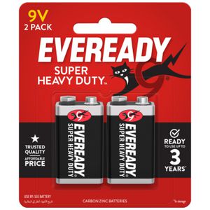 Eveready Super Heavy Duty 9V Batteries 2 Pack