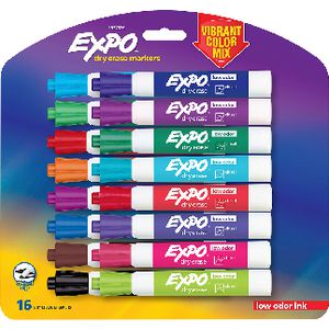 Expo Whiteboard Markers Chisel Vibrant 16 Pack