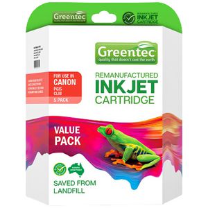 Greentec Canon CLI 8 Black and Colour 5 Ink Value Pack