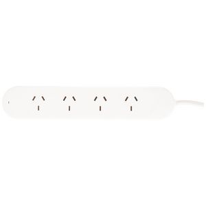 HPM Surge Protected 4 Outlet Powerboard 0.9m White