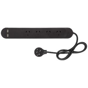 HPM Surge Protected 4 Outlet Powerboard with USB Ports