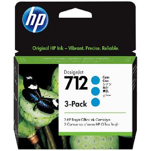 HP 712 DesignJet Ink Cartridge Cyan 29mL 3 Pack
