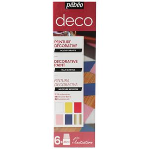 Pebeo Deco Initiation Paint Set Gloss Assorted 6 Pack