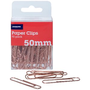 J.Burrows 50mm Paper Clips 70 Pack Rose Gold