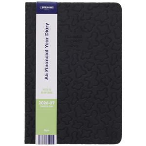 J.Burrows A5 Week-To-View Embossed Diary FY26/27 Black