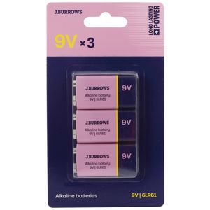 J.Burrows 9V Batteries 3 Pack