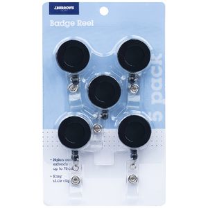 J.Burrows Badge Reel Black 5 Pack