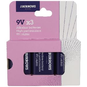 J.Burrows 9V Batteries 3 Pack