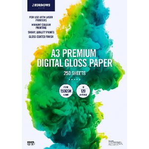 J.Burrows A3 150gsm Digital Coated Paper Gloss 250 Sheets