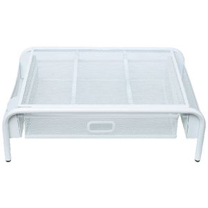 J.Burrows Mesh Desk Riser with Drawer White