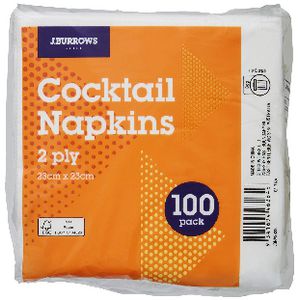 J.Burrows Cocktail Napkins 100 Pack
