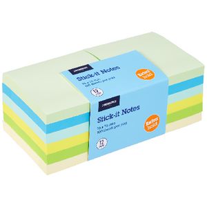 J.Burrows Stick-It Notes 76x76mm Riviera 12 Pack