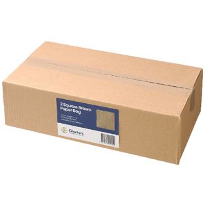 2 Square Paper Bags 200x200mm Brown 1000 Pack