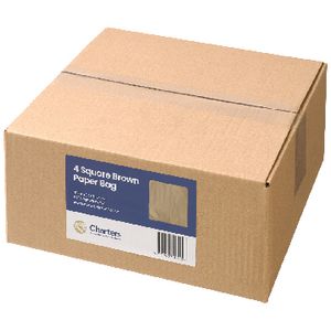 4 Square Paper Bags 275x300mm Brown 500 Pack