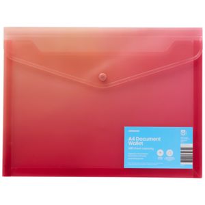 J.Burrows A4 Recycled Button Document Wallet Pink