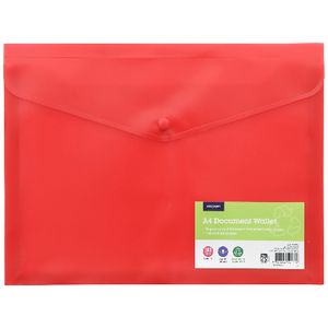 J.Burrows A4 Button Document Wallet Red
