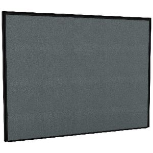 Stilford Screen 1200 W x 900 H mm Black Frame Grey Fabric