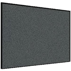 Stilford Screen 1500 W x 1250 H mm Black Frame Grey Fabric