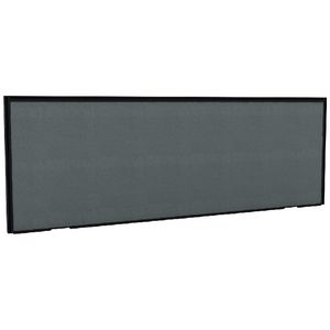 Stilford Screen 1500 W x 525 H mm Black Frame Grey Fabric