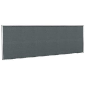 Stilford Screen 1500 W x 525 H mm White Frame Grey Fabric