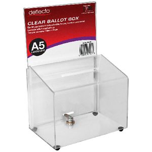 Deflecto Ballot/Donation Box A5 Landscape Clear