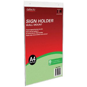 Deflecto A4 Wall Mount Sign Holder Portrait