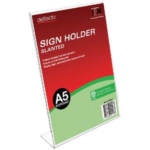 Deflecto A5 Sign Holder Slanted Portrait