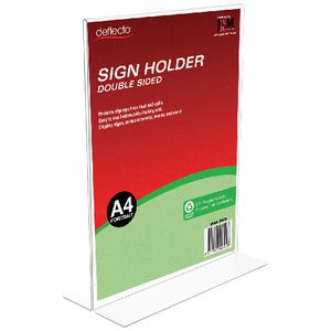 Deflecto A4 Sign Holder Double Sided Portrait