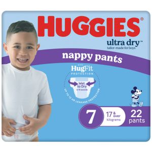 Huggies Ultra Dry Nappy Plants Size 7 Boy 22 Pack