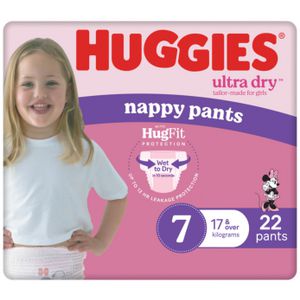 Huggies Ultra Dry Nappy Plants Size 7 Girl 22 Pack