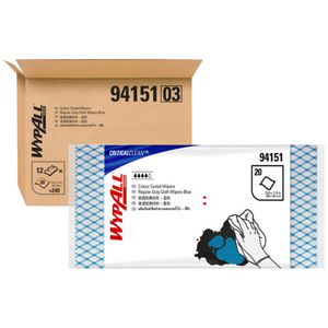 WypAll Colour Coded Wipers Blue 94151 12 Packs 240 Wipes