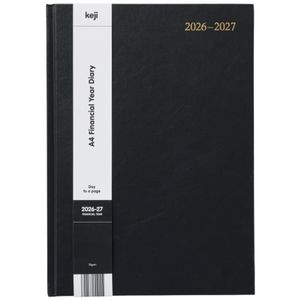 Keji A4 Day to Page FY26/27 Diary Black