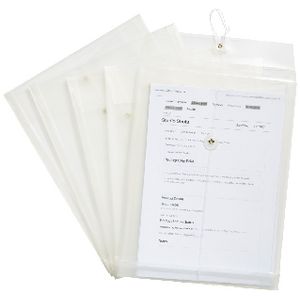 Keji Document Wallet A4 String Closure Clear 5 Pack