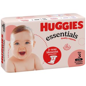 Huggies Essentials Nappies Crawler Size 3 52 Pack