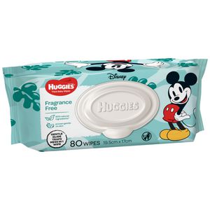 Huggies Baby Wipes Unscented 80 Pack