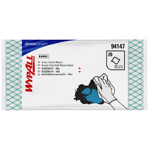 WypAll Colour Coded Regular Duty Wipers Green 20 Pack