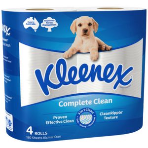 Kleenex Complete Clean Toilet Tissue 4 Pack