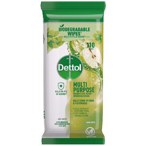 Dettol Disinfectant Wipes Crisp Apple 110 Pack