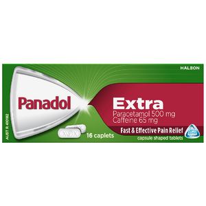 Panadol Extra with Paracetamol and Caffeine for Fast and Effective Pain Relief, 16 Caplets