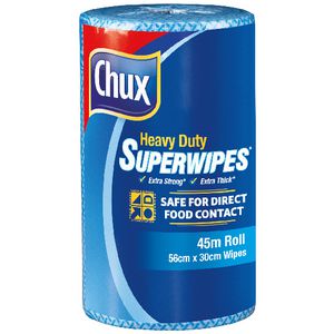Chux Heavy Duty Super Wipes Cloth Roll Blue