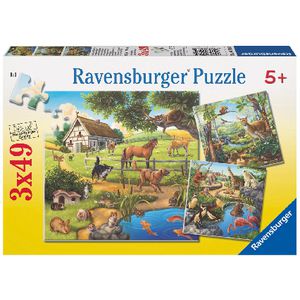 Ravensburger Forest, Zoo and Pets Puzzle 3 Pack