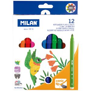 Milan Cone Tip Fibre Pens 12 Pack