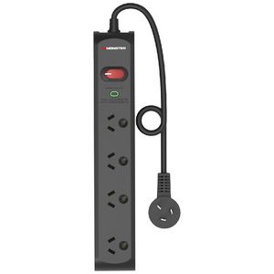 Monster 4 Socket Surge Protector Black