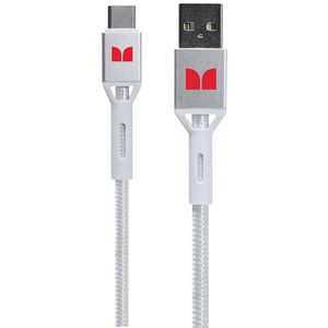 Monster Braided USB-A to USB-C Cable 1.2m White