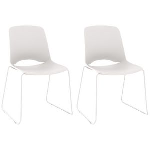 OLG Vista Glide Sled Base Stacking Chair 2 Pack White