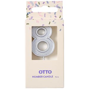 Otto Candle Number 8 Silver